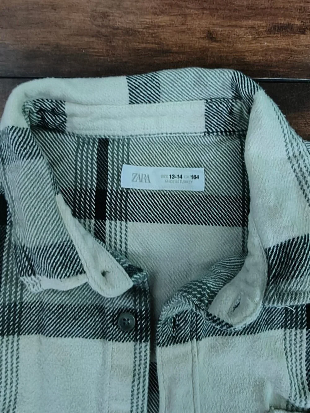 Zara Boys Plaid Flannel Button-Up Shirt Size 13-14 (164)